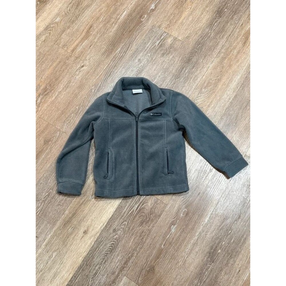 Columbia Mountain Charcoal Grey Full Zip Fleece Jacket Coat Youth Kids XXS